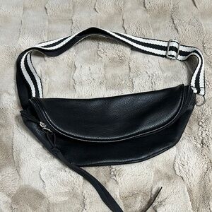 Black Leather Crossbody Bag